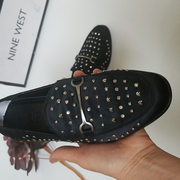 NINE WEST Westoy Satin Black Loafers Flats - Picture 5 of 8